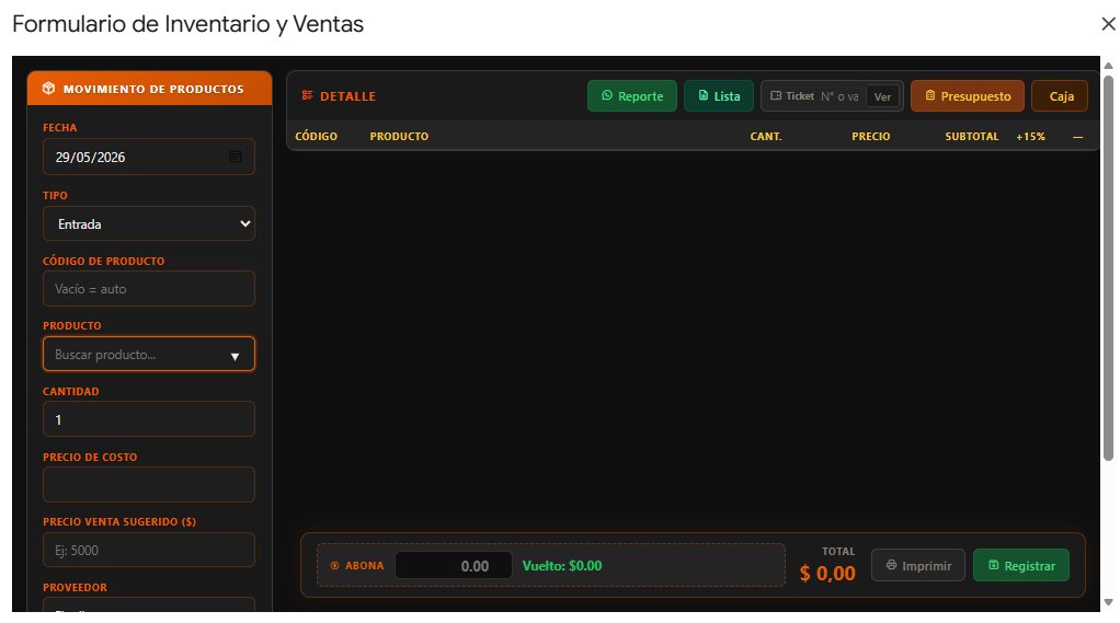 Sistema para ferretería
